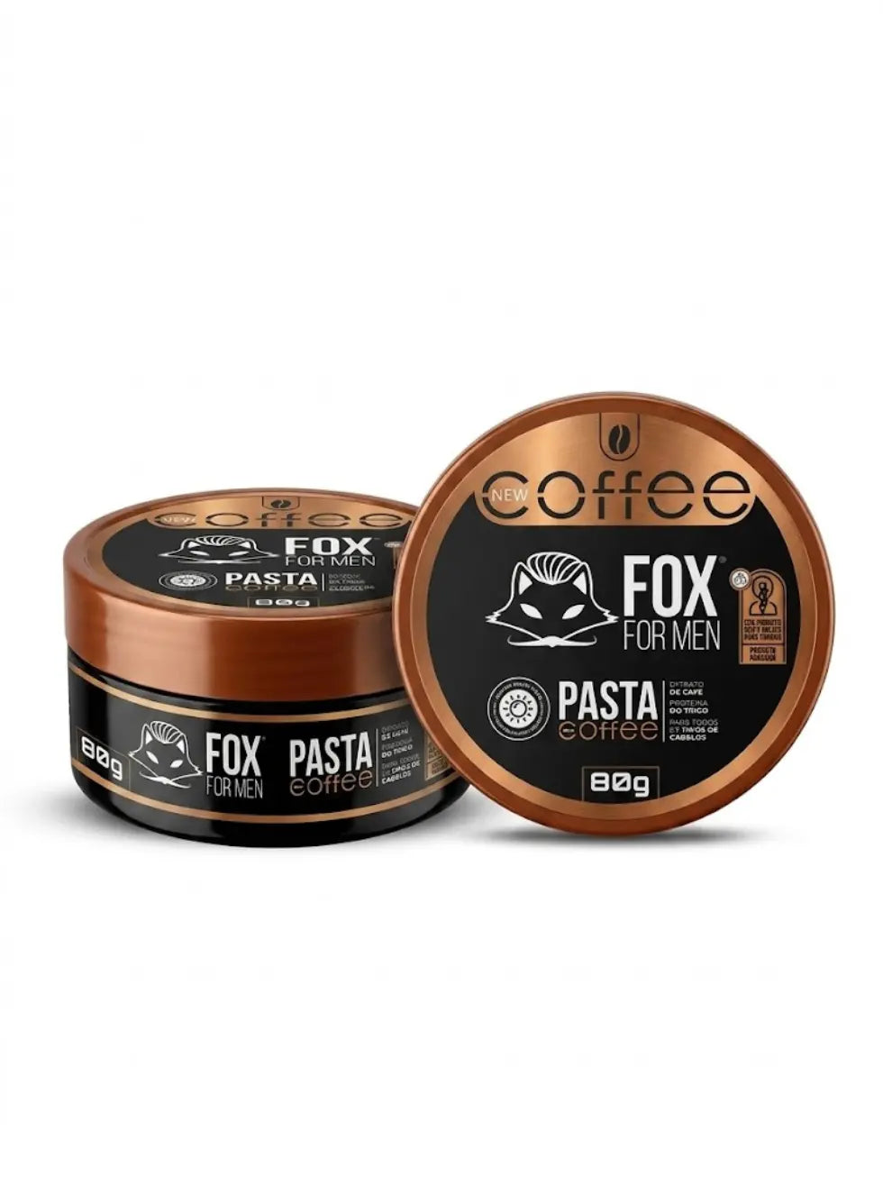 Pomada Modeladora Coffee Fox For Men 80g com fixação média e acabamento natural para cabelo masculino