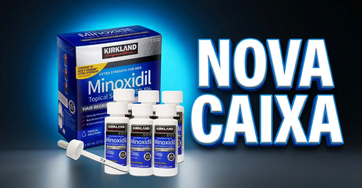 Nova Caixa de Minoxidil Kirkland: Veja as Diferenças e Evite Falsificações