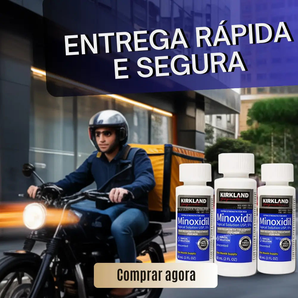 Entrega rápida e segura de Minoxidil Kirkland original. Comprar agora