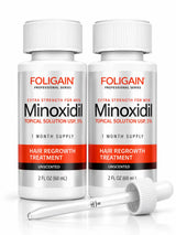 Kit Minoxidil Foligain 5% com 2 frascos totalizando 120ml
