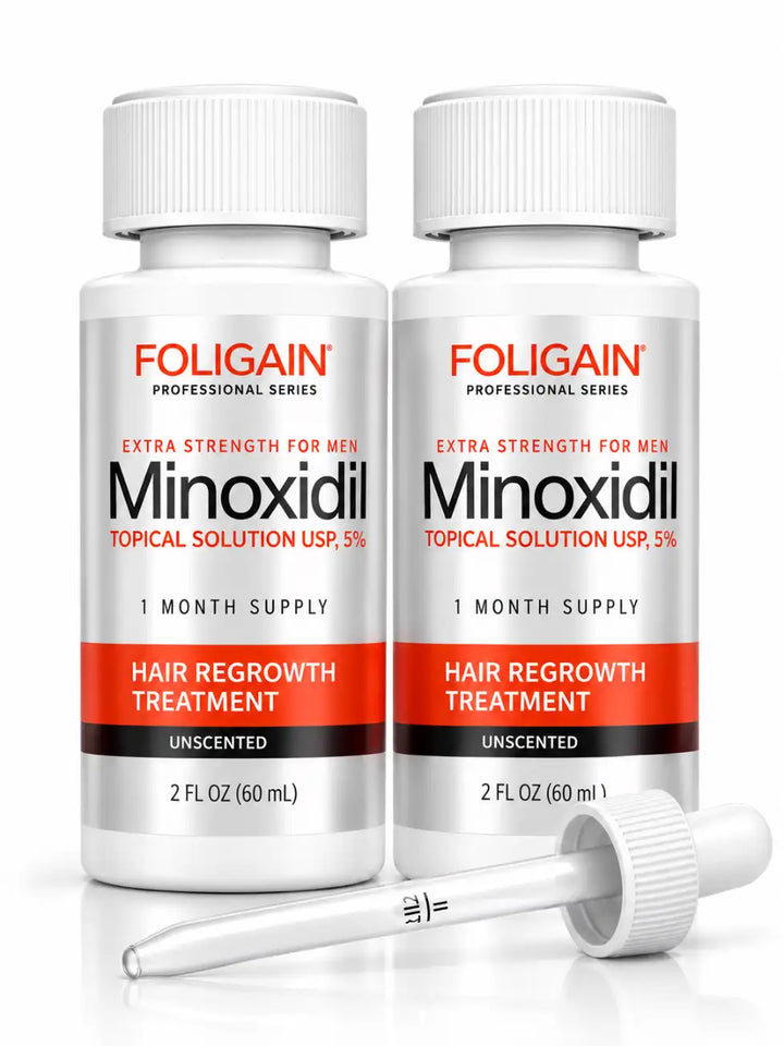 Kit Minoxidil Foligain 5% com 2 frascos totalizando 120ml