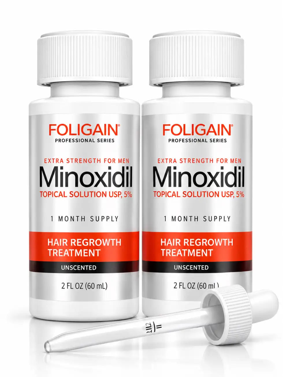 Kit Minoxidil Foligain 5% com 2 frascos totalizando 120ml