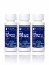 Kit com 3 frascos de Minoxidil Member's Mark 5% original, 180ml, para 3 meses de tratamento