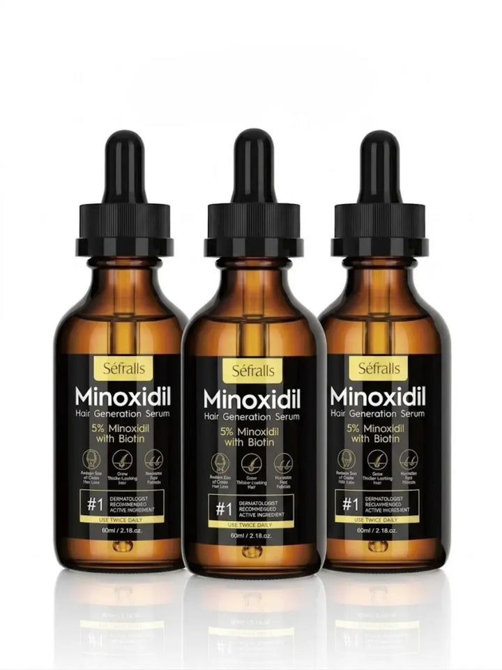 Kit Minoxidil Sefralls 5% com 3 frascos de 60ml e 180ml no total