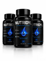 Kit com 3 frascos de Nutridyl, 180 cápsulas para 90 dias de tratamento de cabelo e barba