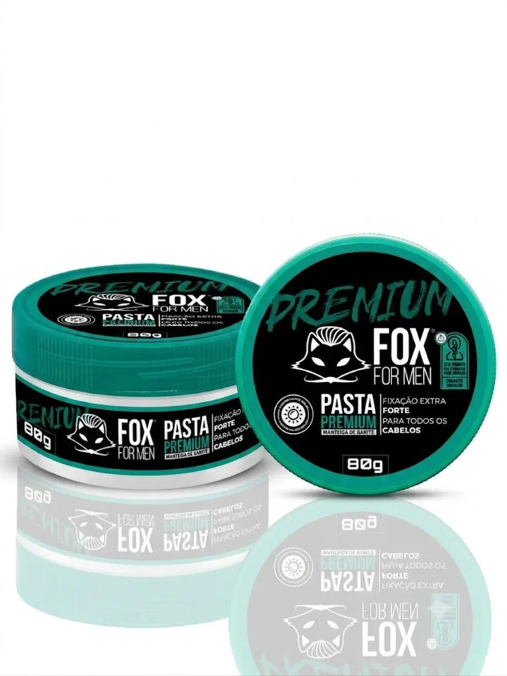 Pasta Modeladora Premium Fox For Men com Manteiga de Karité 80g para cabelo masculino com fixação extra forte