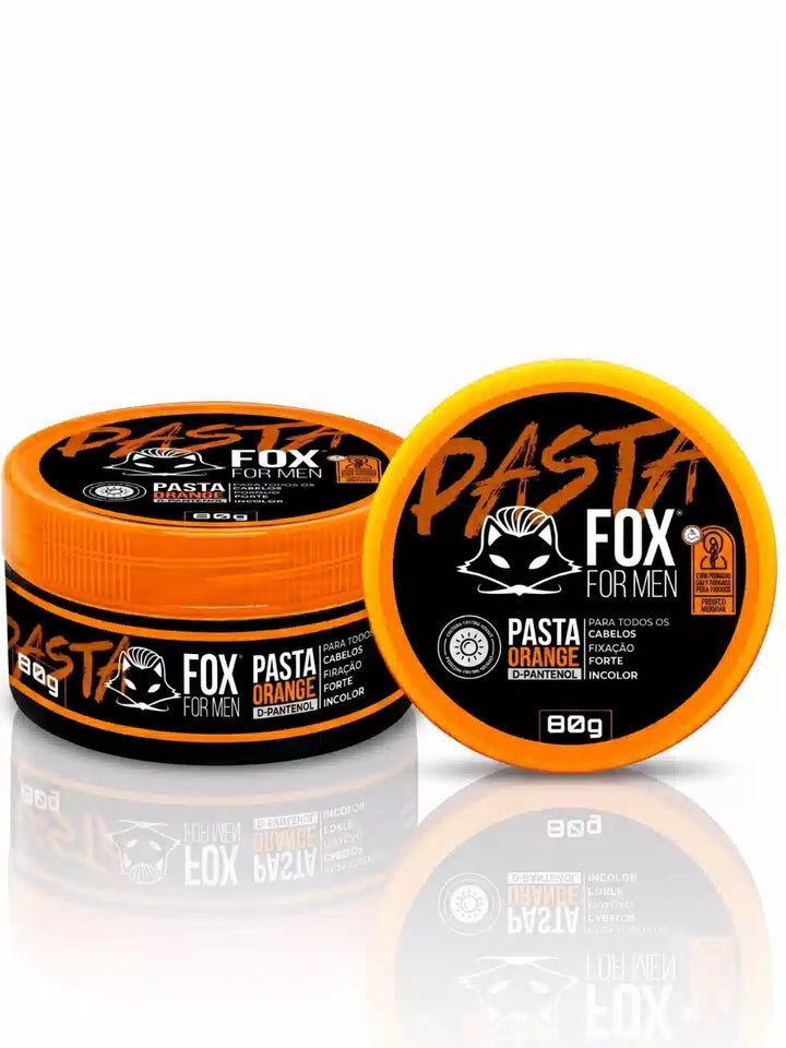 Pomada Modeladora Orange Fox For Men com Pantenol 80g para cabelo masculino com fixação forte