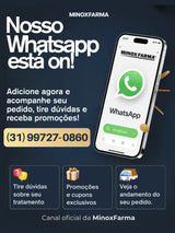 Whatsapp da MinoxFarma com número de WhatsApp para atendimento ao cliente, dúvidas sobre tratamento, promoções e acompanhamento de pedidos